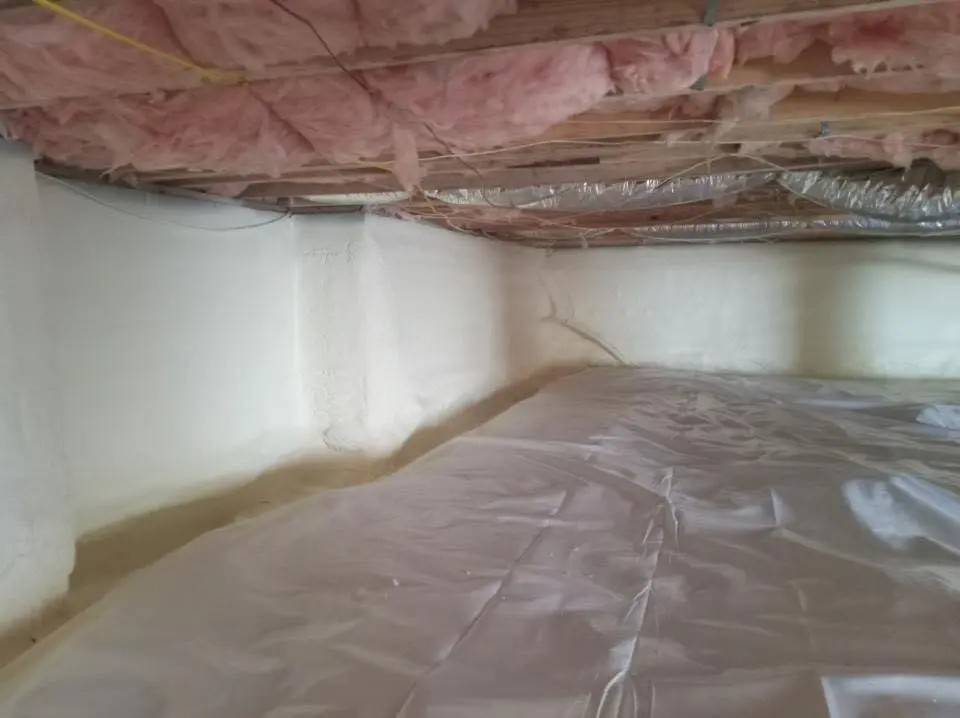 Crawl space encapsulation with closed-cell spray foam for Spray Foam Roofing in Farmersville